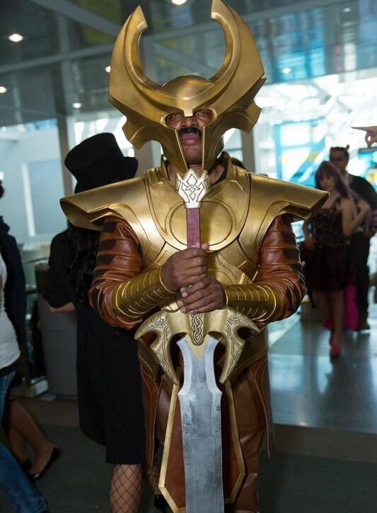 Heimdall watches over the entrance to Comikaze. cosplay” Pantheon Films