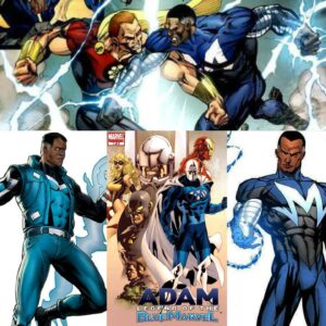 BLUE MARVEL Super Genius Engineer Physicist And Expert In Hand To Hand Combat Manipulating molecules and anti matter is jus